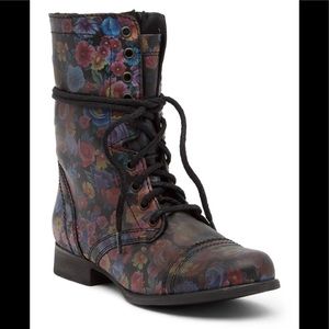Steve Madden Troopa Floral Combat Boots